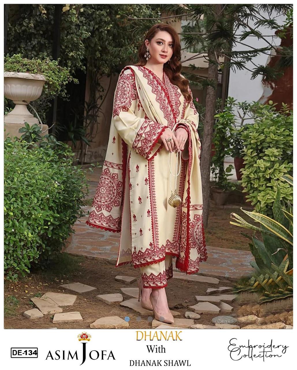 Asim Jofa 3PC Winter Dhannak Embroidery