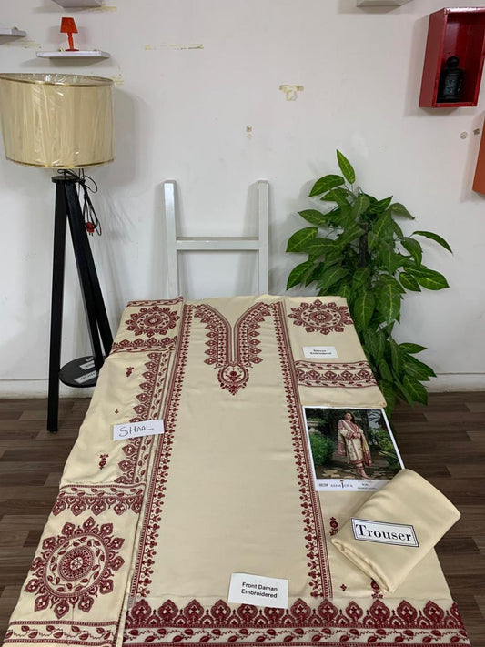 Asim Jofa 3PC Winter Dhannak Embroidery
